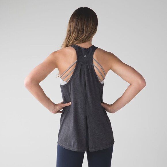 Lululemon Salute the Sun Tank Tie Back Singlet Dark Gray Heather - Picture 6 of 7